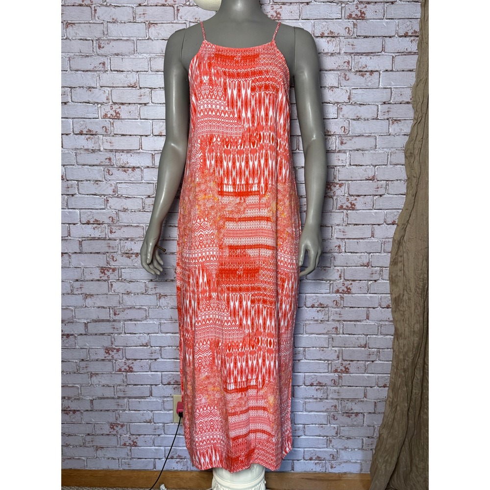Maxi Dress Geometric Ikat Print Womens XL 16-18 Boho‎ Resortwear